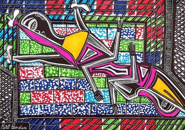 Art israel abstract colorful paintings modern artist Mirit Ben-Nun