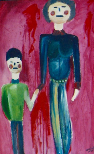 tall mother and son