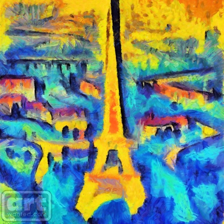 Aerial view of the Eiffel tower
