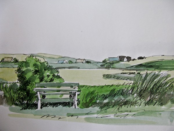 The bench by the lake