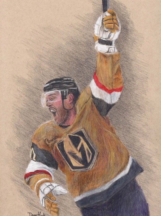 Jonathan Marchessault - TRIUMPH - Colored Pencil Drawing by Dean Huck