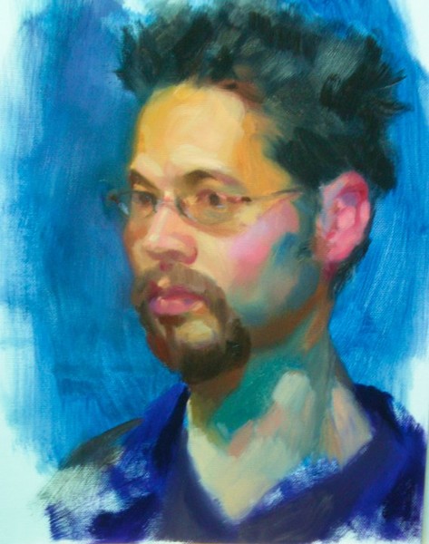 self portrait in studio