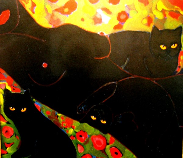 catharina and her black cats