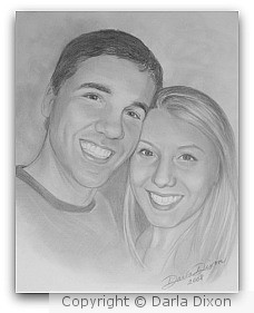Wedding Engagement Portrait Drawing