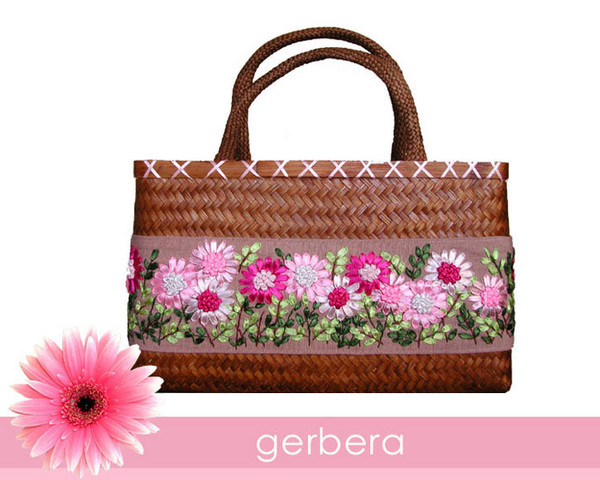 Pink Gerbera Ribbon Handbag
