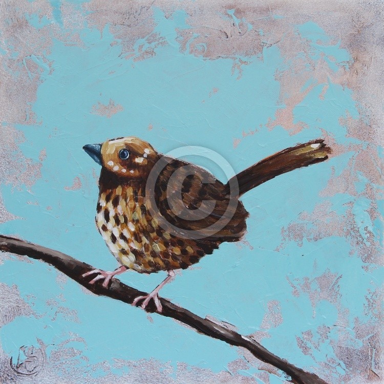 Bird Sitting on a Branch by Lucia Stewart | ArtWanted.com