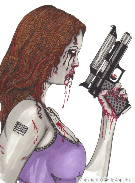Zombie with a gun