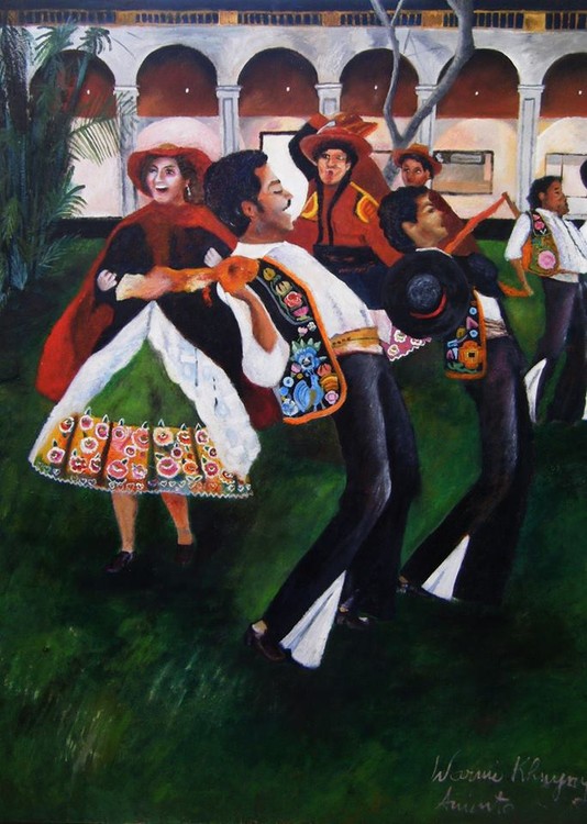 Huaylarsh Huancayo Junin Perú Serie Matices peruanos 2016 120x100cm óleo sobre lienzo Warmi Khuyay A