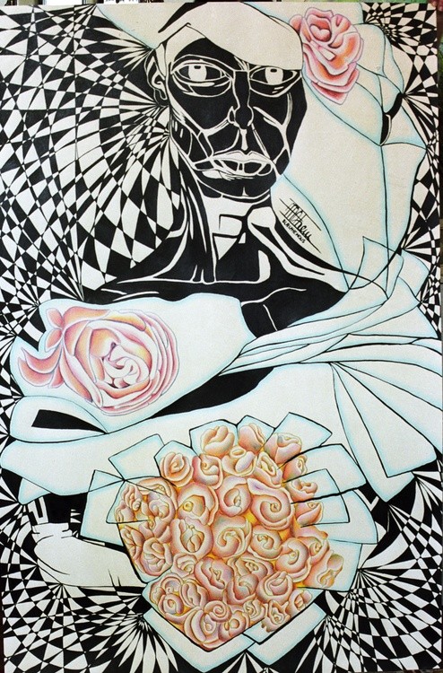 Blasphemous,bride made from the negative of the photo