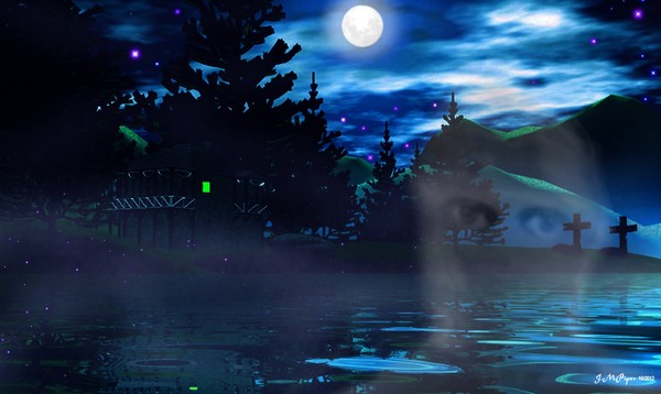 Full Moon Halloween Ghost