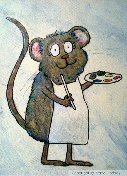 Whimsical Rainbow Artist Art Rat Mouse