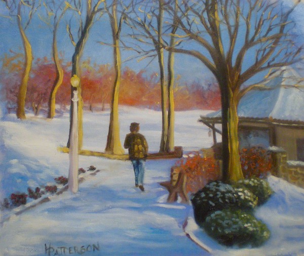 A Solitary Stroll in the Snow (Rye Town Park)