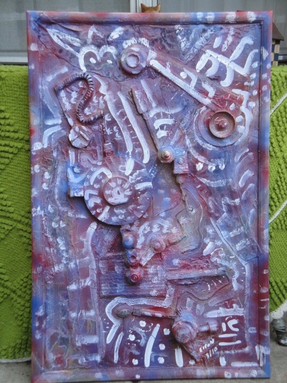 Last Chance to Turn Around..(c) 2010 Elton Houck,,2X4Ft collage-construction-painting