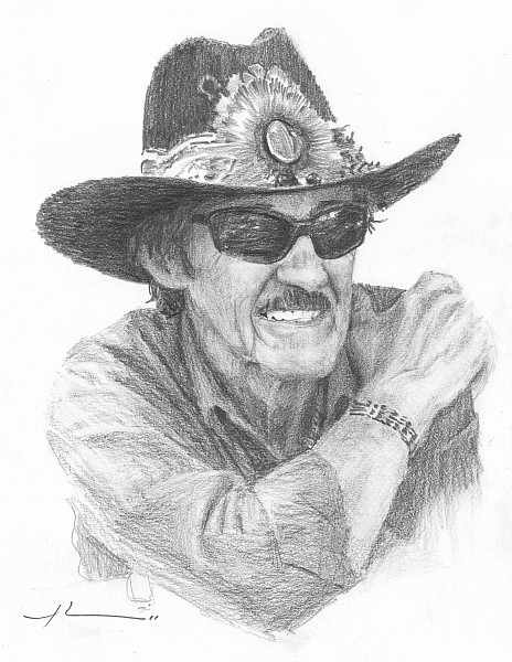 richard petty pencil portrait