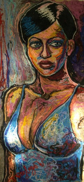 Lady in a blue dress