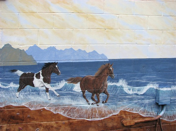 Horses By the Sea Mural - Detail
