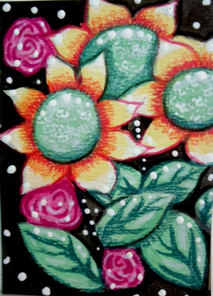 Sunflowers and Roses