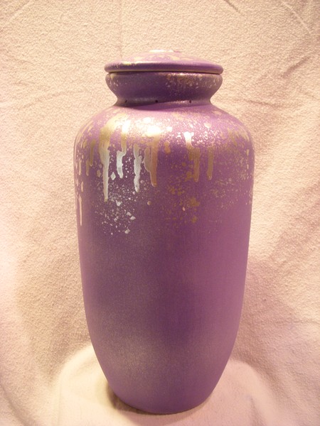 Purple Tall Modern Waterfall Clay Urn