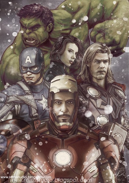 The Avangers Battle on Asgard By Christopher Nico Reins Studio LRF