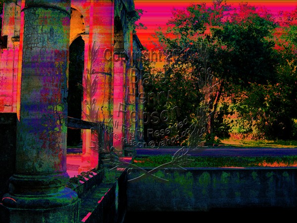 Tropical Ruins Corinthian columns, Holly Hill, Fl.