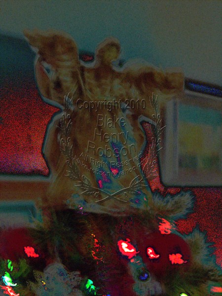 Christmas tree, ornaments, tinsel & colorful light