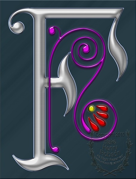 Silver Letter F Ornamental