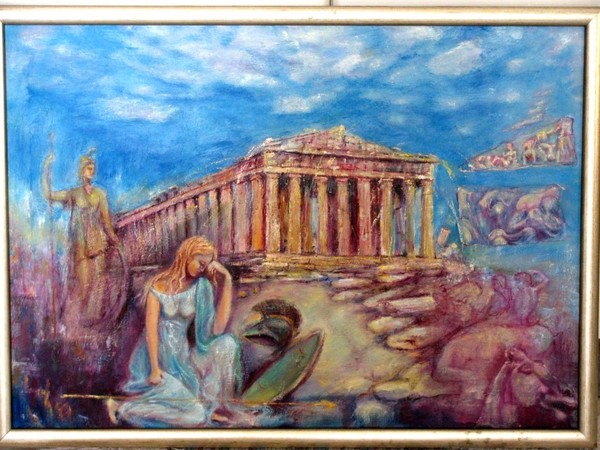 Goddess Athena crying