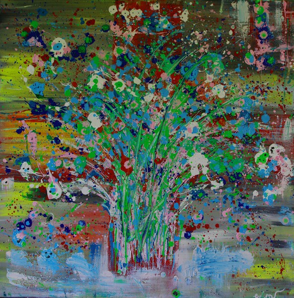 alik vetrof bouquet in red vase