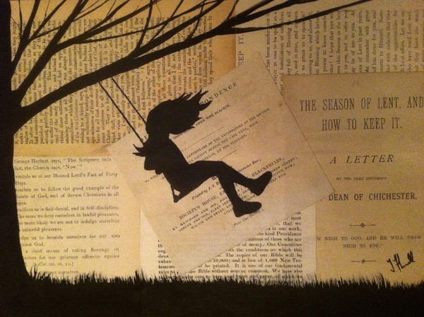 art on vintage paper