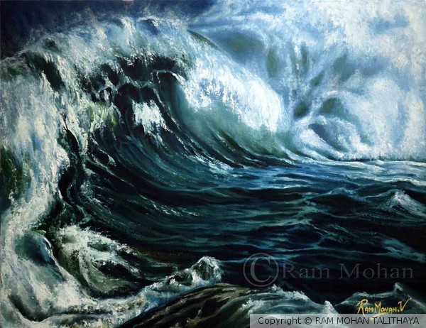 WAVES OIL PAINTING