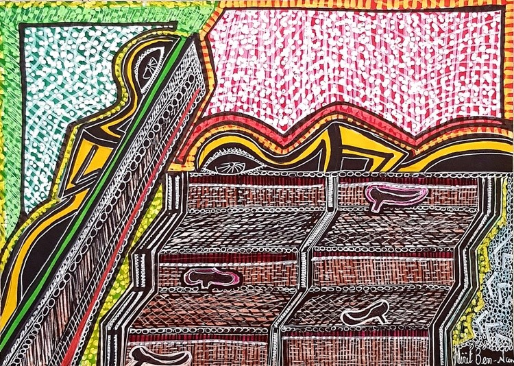 Artist Israel autentic artist paintings and drawings Mirit Ben-Nun