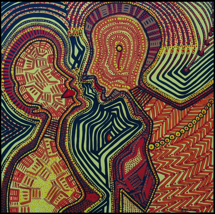 Obra de arte puntillista artista israeli latina Mirit Ben-Nun