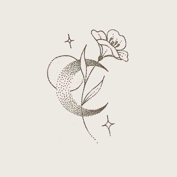  More cute flash  LOVE tattooing moons and flowers always happy to do designs like this  UPDATE desi