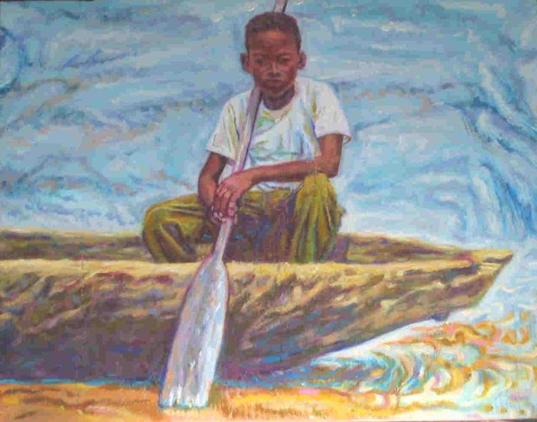 Paddling up the Congo