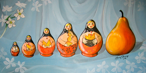 Pear with Nesting Dolls