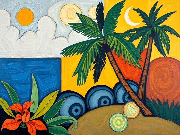 Colorful Tropical Landscape