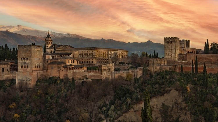 Golden Sunset Over The Alhambra
