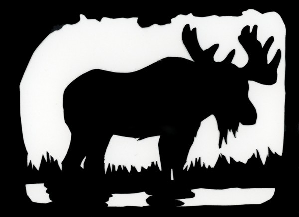 Scherenschnitte Moose Card