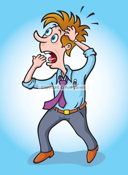 Panicked office Worker