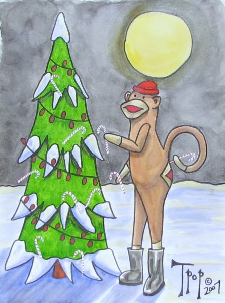 Candy Cane Sock Monkey
