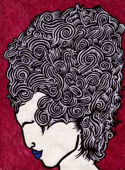 Lady With Blue Hair