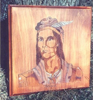 Tecumseh on Wood Plaque