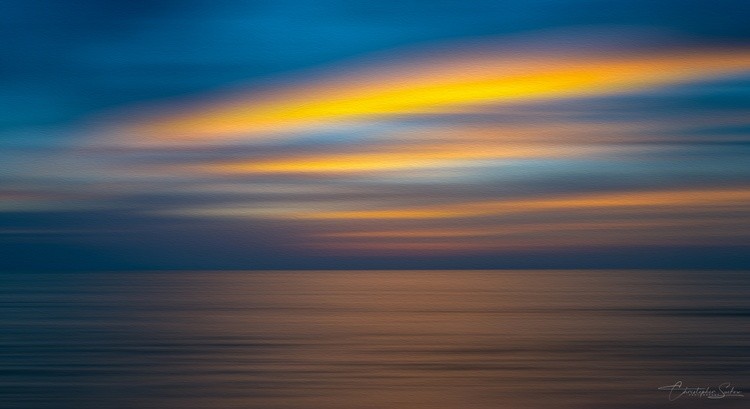 Oil painting of a sunset