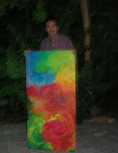 Seyyed amin nabipoor with his painting