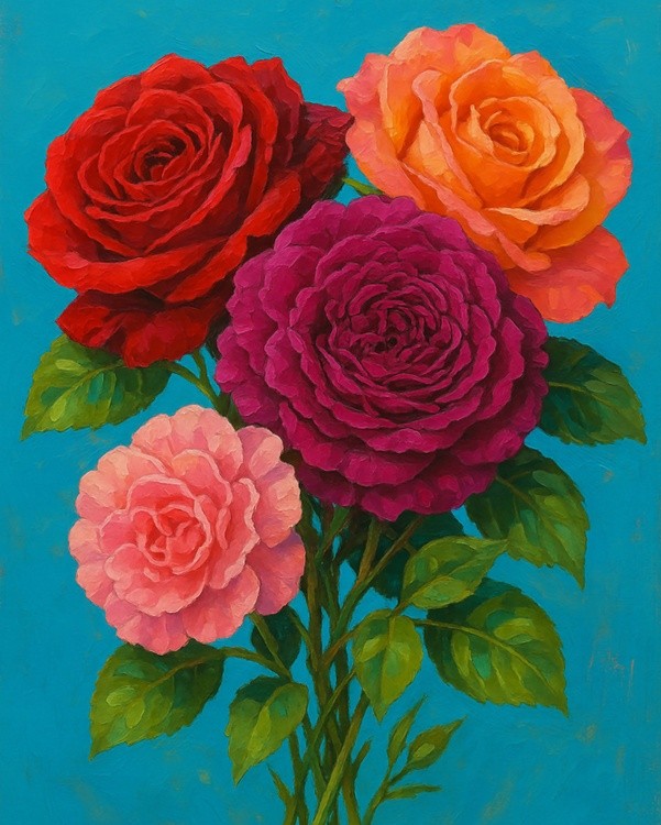 bunch of roses from my garden