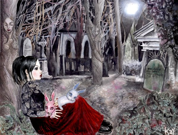 the graveyard by the moonlight