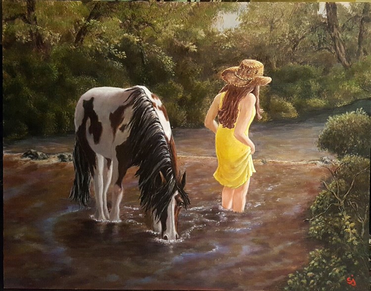 Nature's Canvas, A Girl and her Paint.