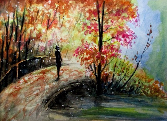 Fall aceo painting
