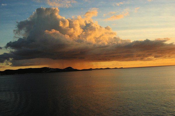 rain cloud over the Caribbean