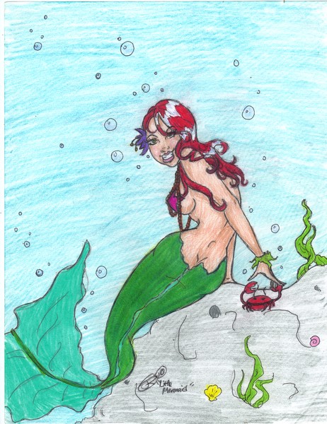 Little mermaid in the sea